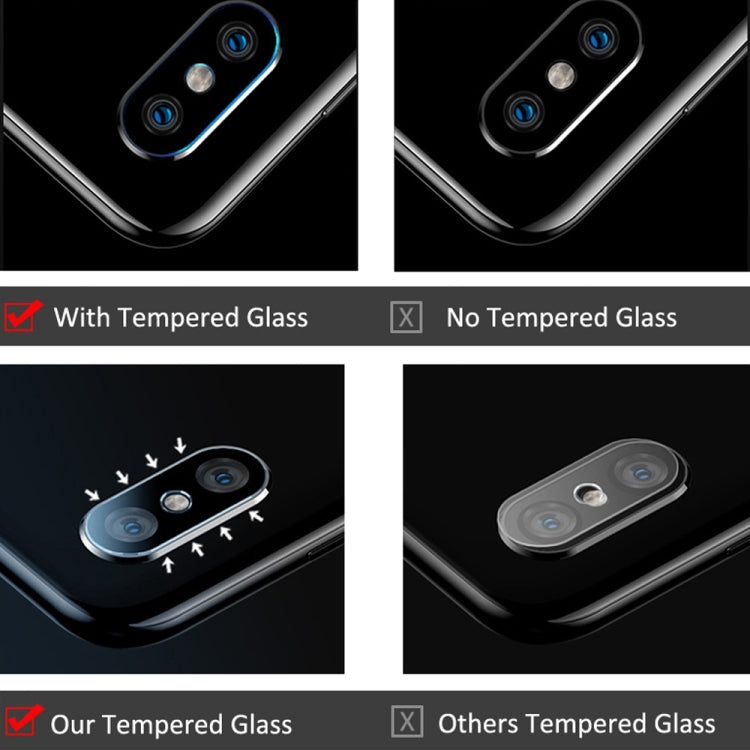 Tempered glass rear camera lens protector film with coverage on phone camera
