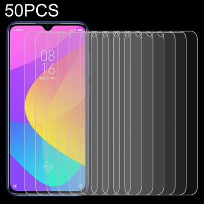 Tempered glass screen protector set, pack of 50 sheets, shown on phone