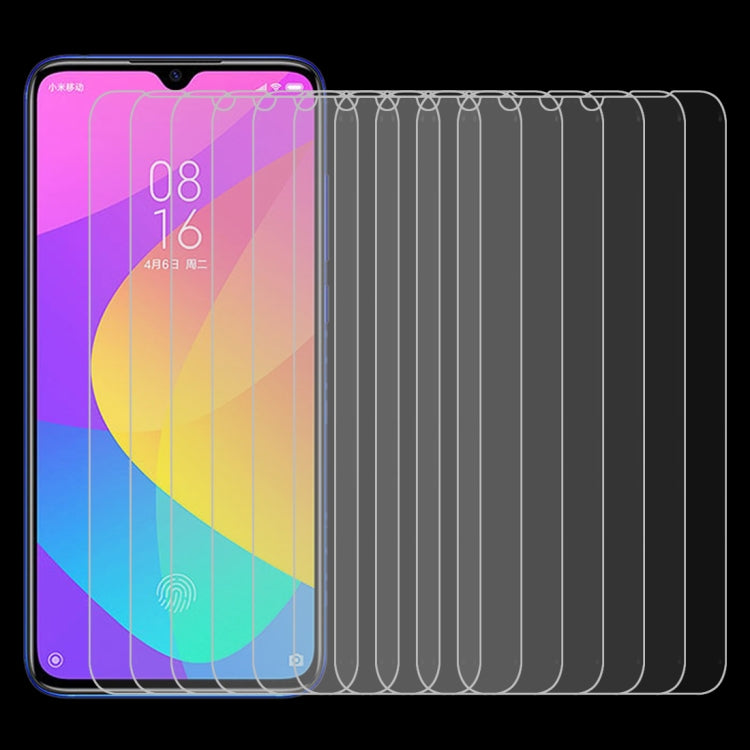 Tempered glass screen protector set, pack of 50 sheets, laid out for use