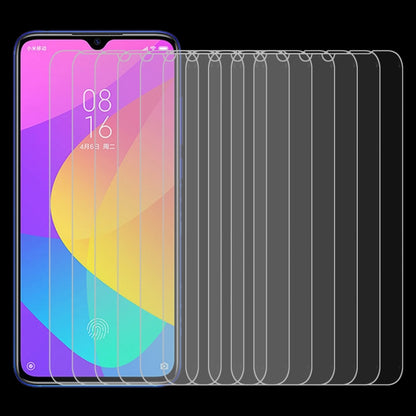 Tempered glass screen protector set, pack of 50 sheets, laid out for use