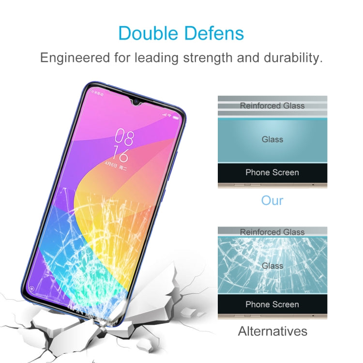 Tempered glass screen protector showing reinforced durability impact crack graphic