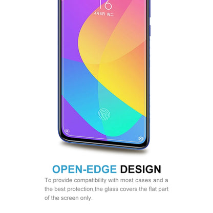 Tempered glass screen protector close-up on Xiaomi Mi CC9 front display