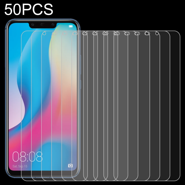 Set of 50 tempered glass screen protectors with clear 2.5D curved edges