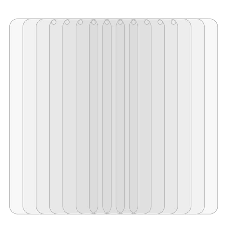 Set of tempered glass screen protectors, clear 9H films stacked