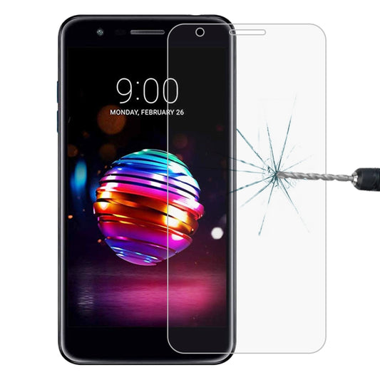Tempered glass screen protector film for LG K11+ phone, clear 2.5D edge