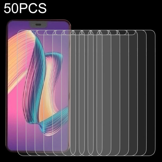 Tempered glass screen protectors set, clear 2.5D curved edges, 50 pack