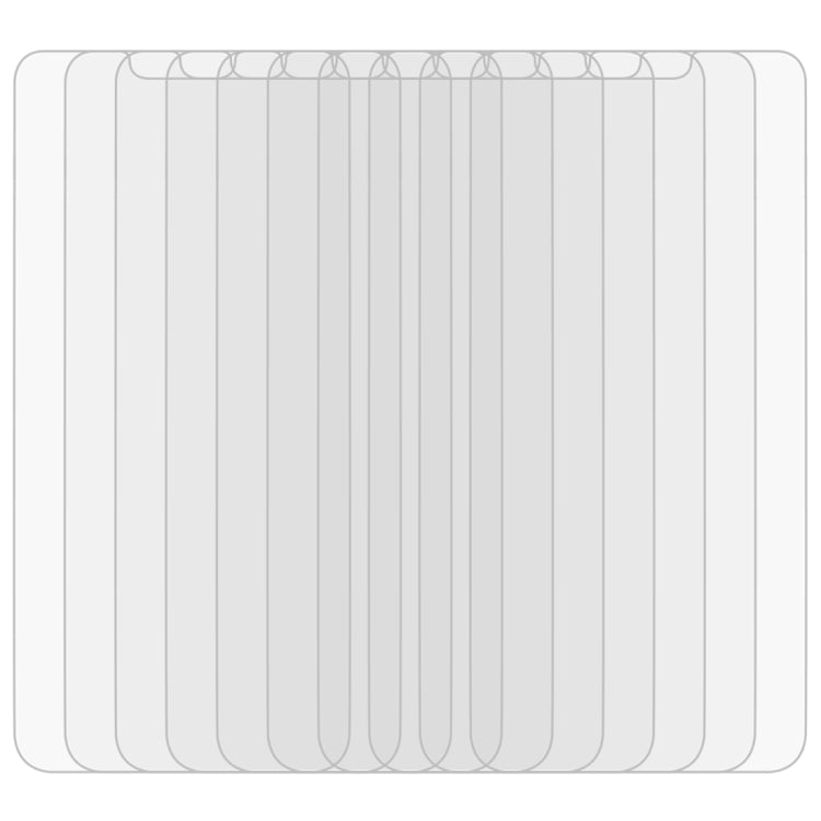 Clear 2.5D tempered glass screen protectors, stacked 50-pack