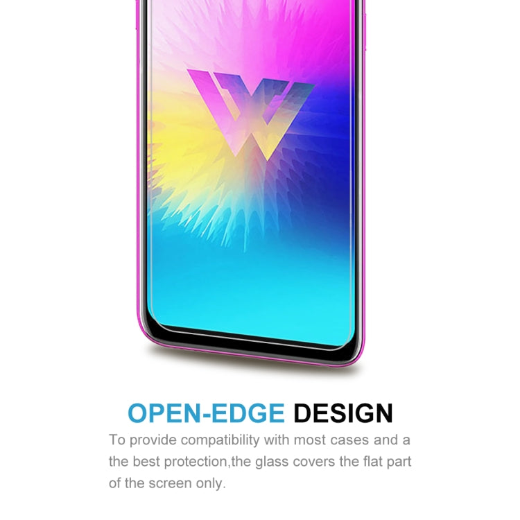 Tempered glass screen protector for LG W10 with open-edge design for most cases