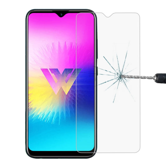 Tempered glass screen protector film for a smartphone, with raised edges and clear finish