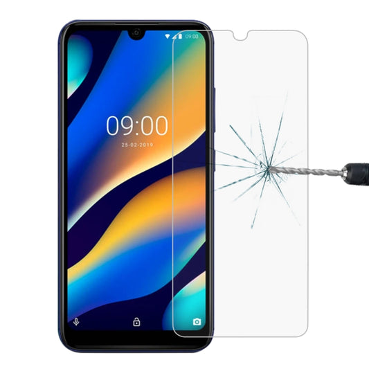 Tempered glass screen protector on phone screen with visible impact crack