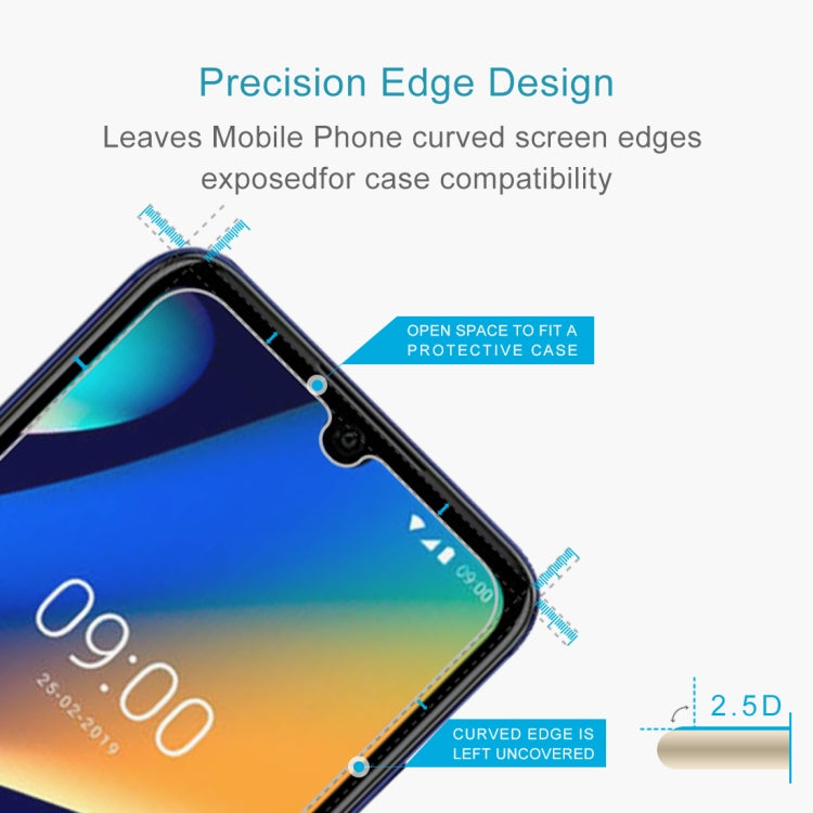 Curved 2.5D tempered glass screen protector with cutout for phone case