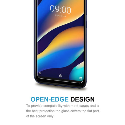 Open-edge tempered glass screen protector aligned on phone front screen