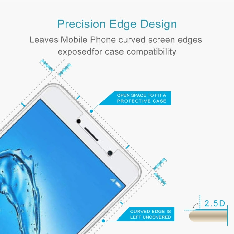 Curved 2.5D tempered glass screen protector for Huawei Y7, open-edge design