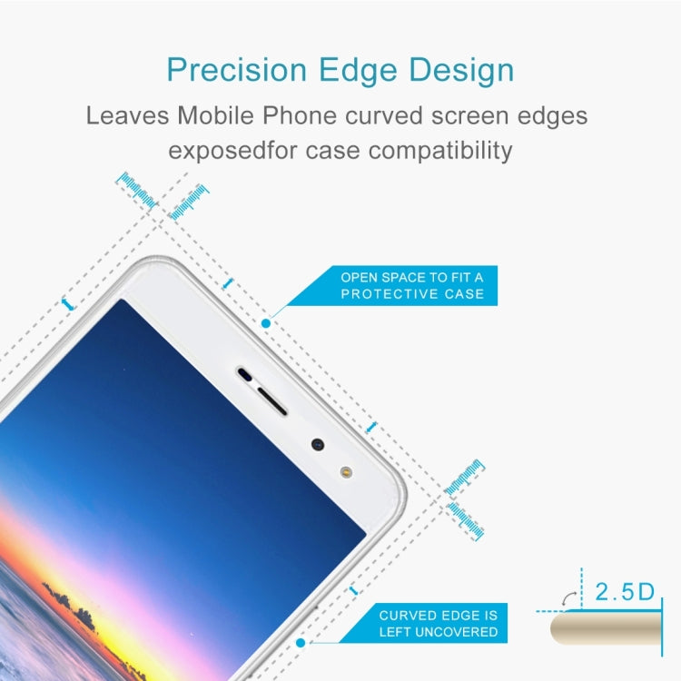 Tempered glass screen protector with 2.5D curved edge for compatible case fit