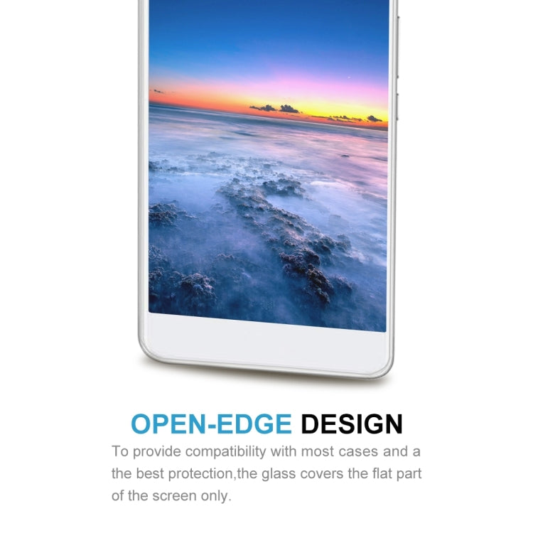 Tempered glass screen protector with open-edge design for flat screen coverage