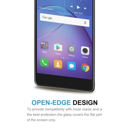 Tempered glass screen protector with open-edge design covering only the flat screen