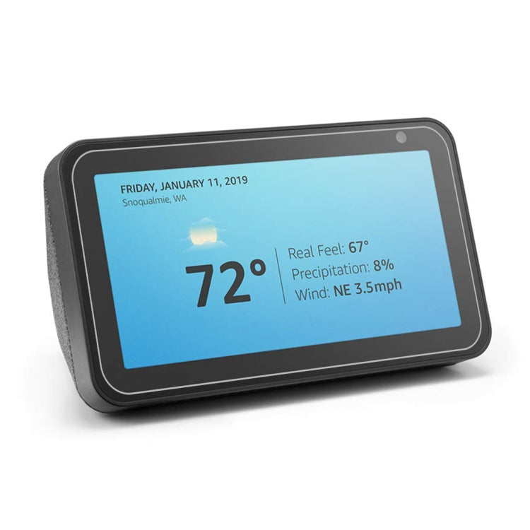 Explosion-proof tempered glass screen protector for Echo Show 5, clear film angled on front