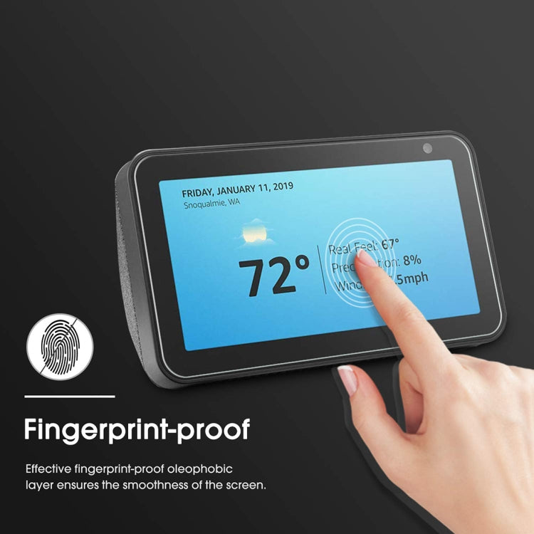 Explosion-proof tempered glass screen protector for Echo Show 5, fingerprint-resistant clear glass film