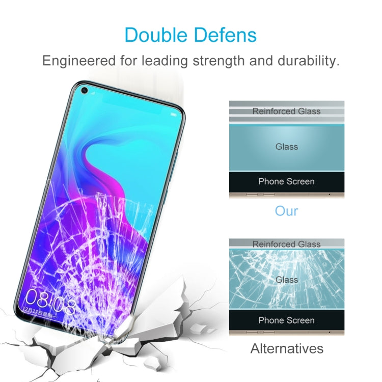 Tempered glass screen protector showing reinforced glass layers and impact crack pattern