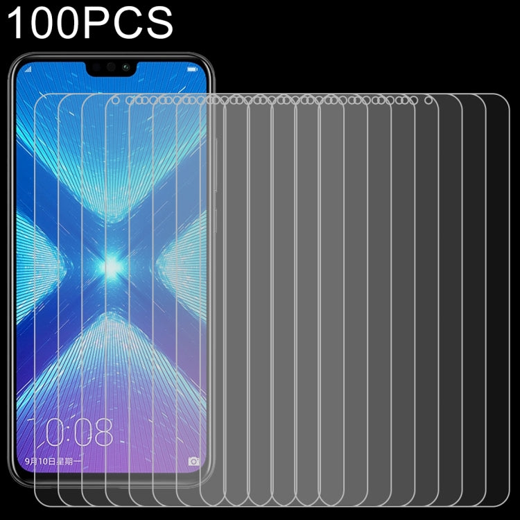 Pack of 100 curved tempered glass screen protectors for smartphone screens