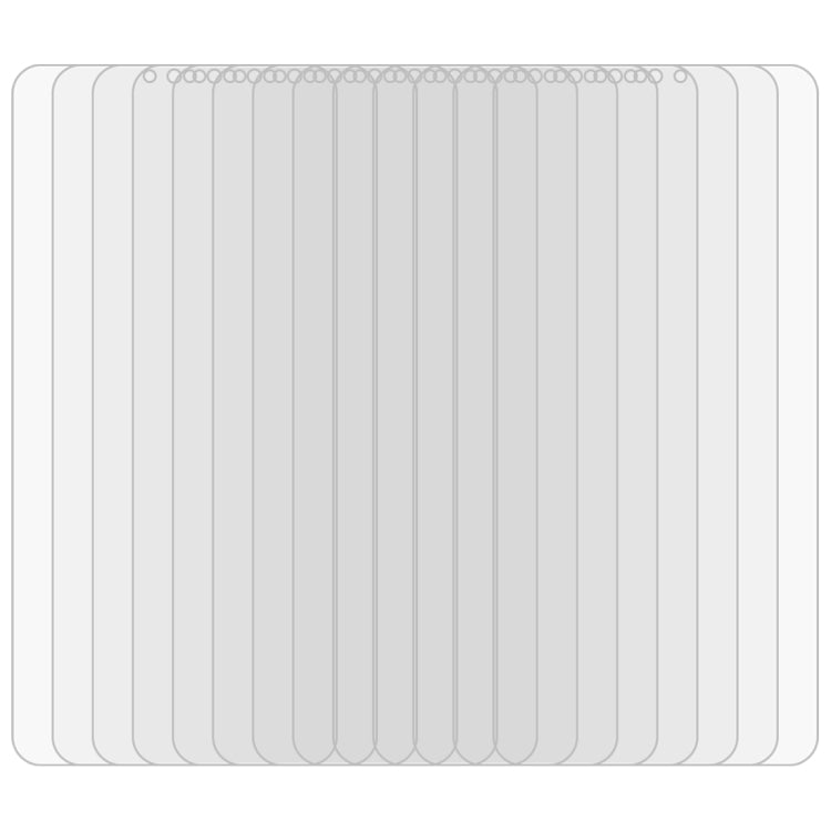 Stack of clear curved tempered glass screen protectors for smartphone screens