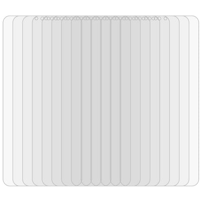 Stack of clear curved tempered glass screen protectors for smartphone screens