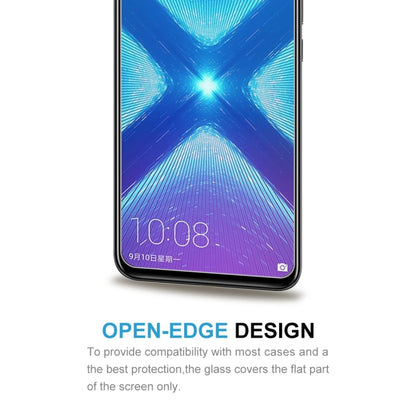 Tempered glass screen protector applied to smartphone front display with curved edges