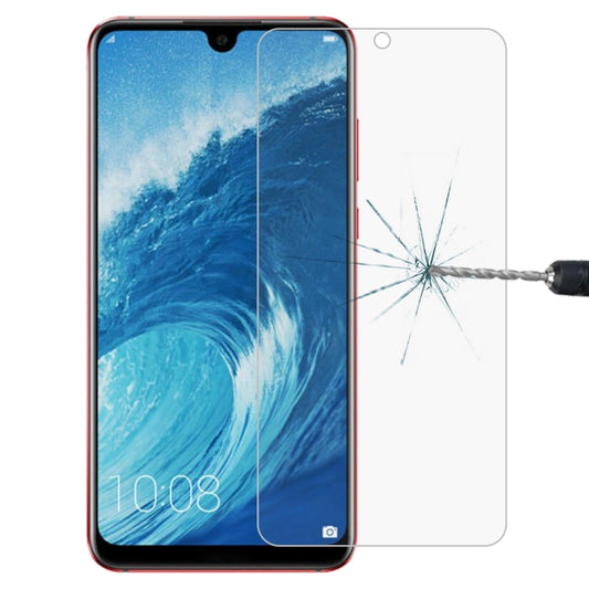 Tempered glass screen protector for smartphone, showing impact crack resistance