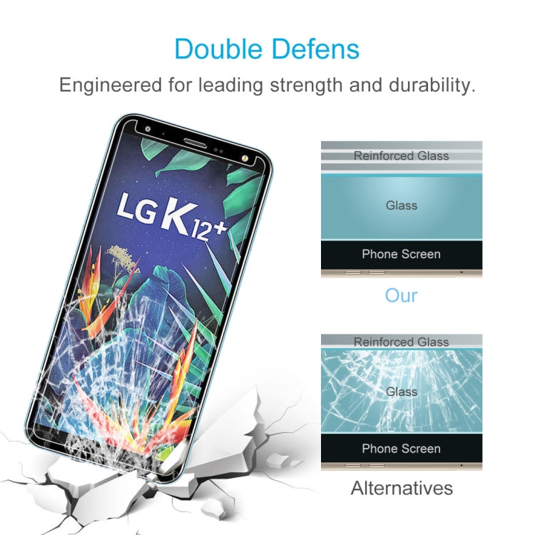 Tempered glass screen protector showing reinforced glass layers over phone screen