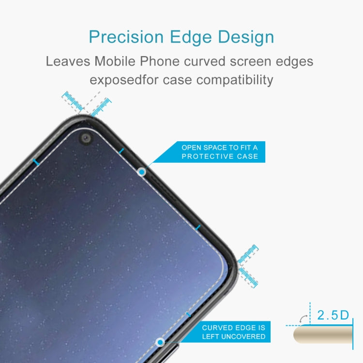 Curved 2.5D tempered glass screen protector with open-edge design