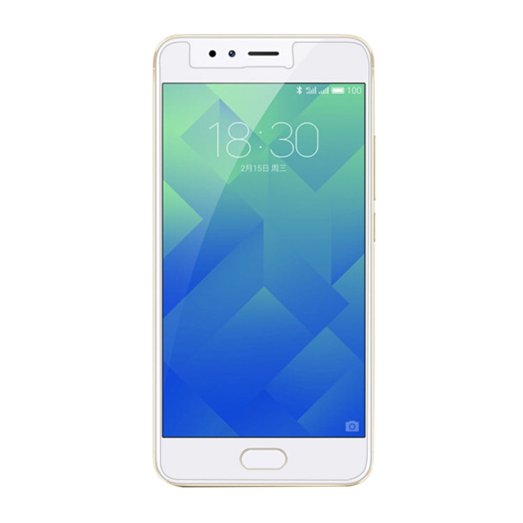 Tempered glass screen protector fitted on a Meizu M5S front screen