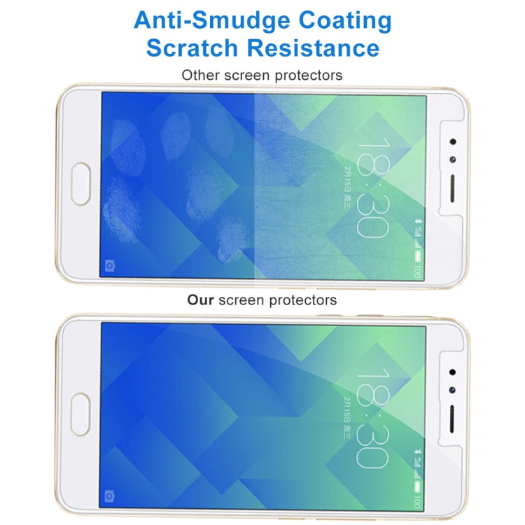 Anti-smudge tempered glass screen protector film showing scratch resistance effect