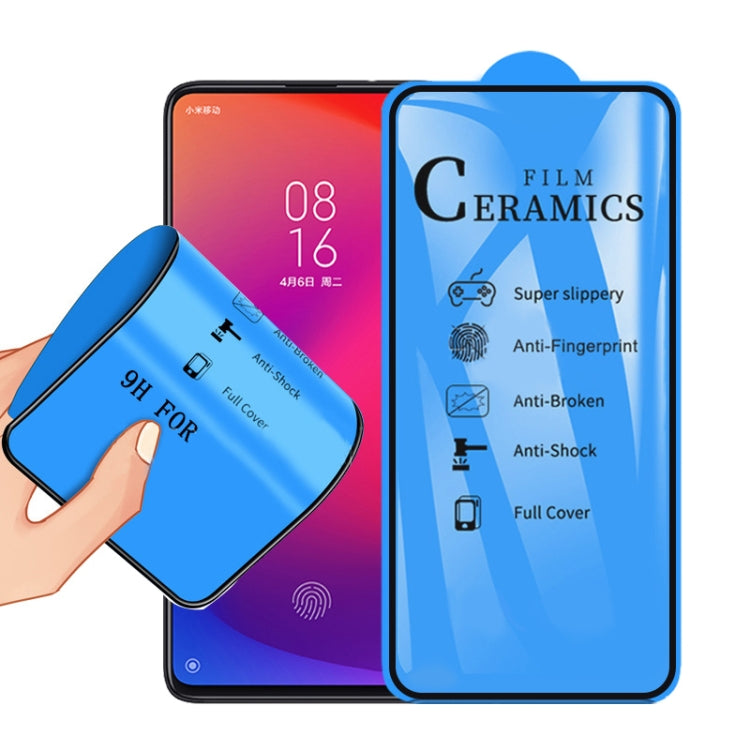 Full-cover ceramic screen protector film on a smartphone for Redmi K20 Pro