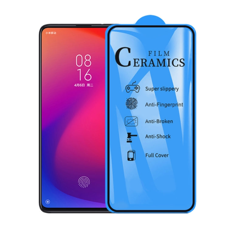 Full-cover ceramic screen protector film set on a smartphone for Redmi K20 Pro
