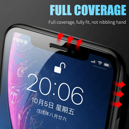 Full coverage ceramic screen protector film with cutouts aligning to phone sensors