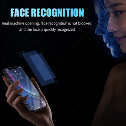 Ceramic screen protector film that keeps face recognition visible on phone