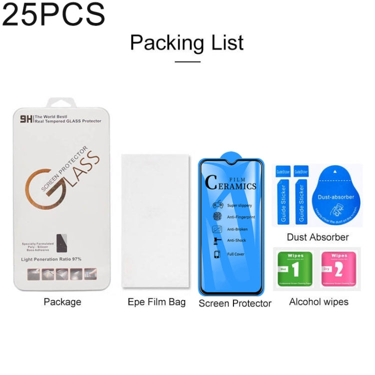 25-piece screen protector kit: ceramics film pack, wipes, and accessories