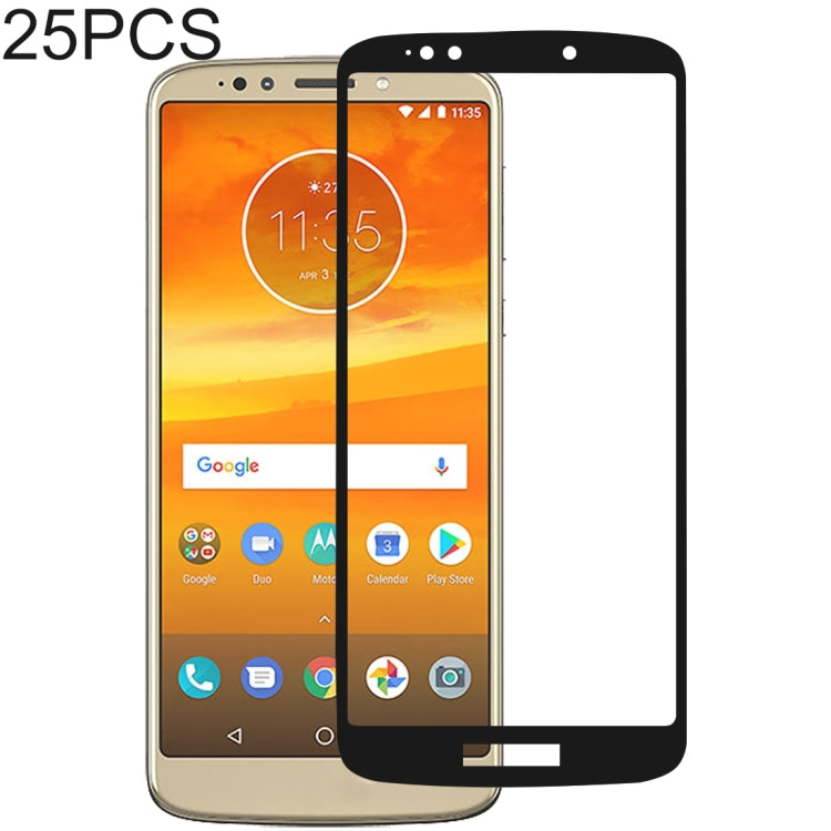 Full-coverage tempered glass screen protector film set for Motorola Moto E5 Plus (25-pack)