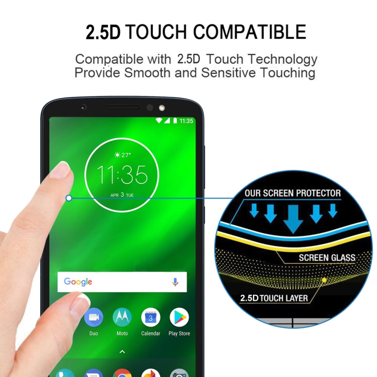 2.5D curved tempered glass screen protector for smooth touch on Motorola Moto E5 Plus