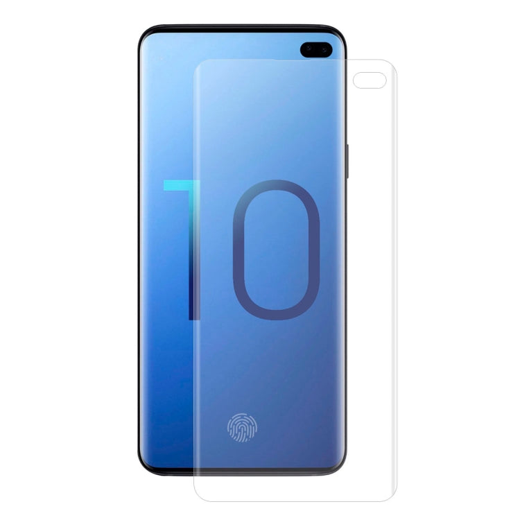 Curved HD PET screen protector film with cutouts and fingerprint area for Galaxy S10+