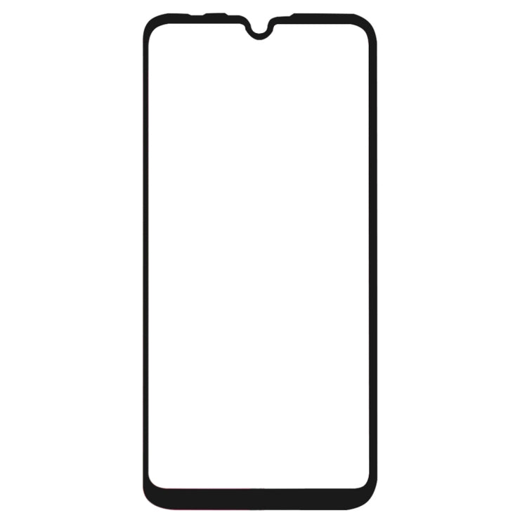 Tempered glass screen protector sheet with black border, full front coverage