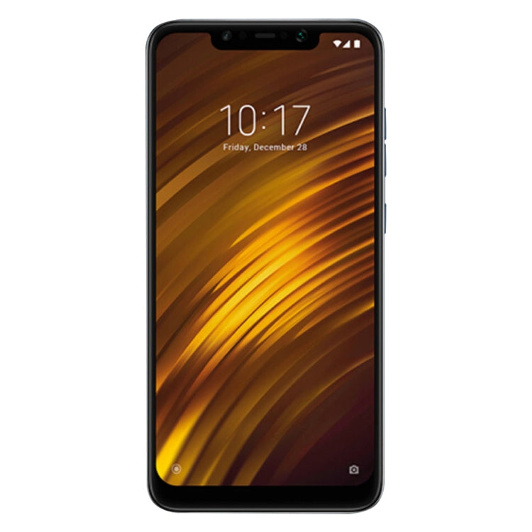 Tempered glass screen protector for Xiaomi Pocophone F1, applied on phone screen