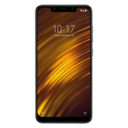 Tempered glass screen protector for Xiaomi Pocophone F1, applied on phone screen
