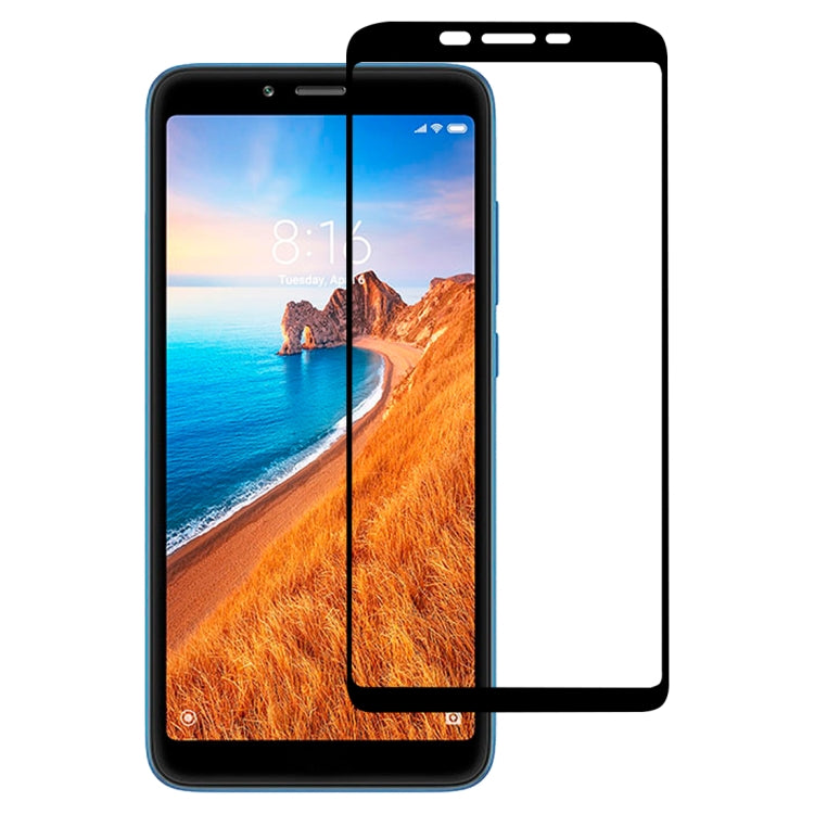 Full-screen tempered glass screen protector for Xiaomi Redmi 7A, black edge frame