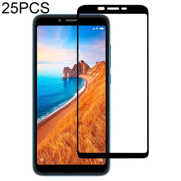 Full cover tempered glass screen protector set, 25-pack, clear panel with black edges