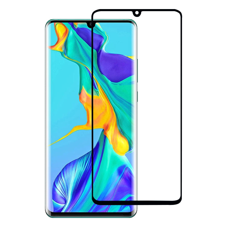 Curved edge tempered glass screen protector for Huawei P30 Pro, black frame