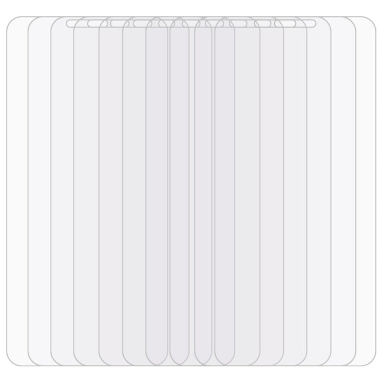 10-piece set of clear tempered glass screen protector films with rounded edges