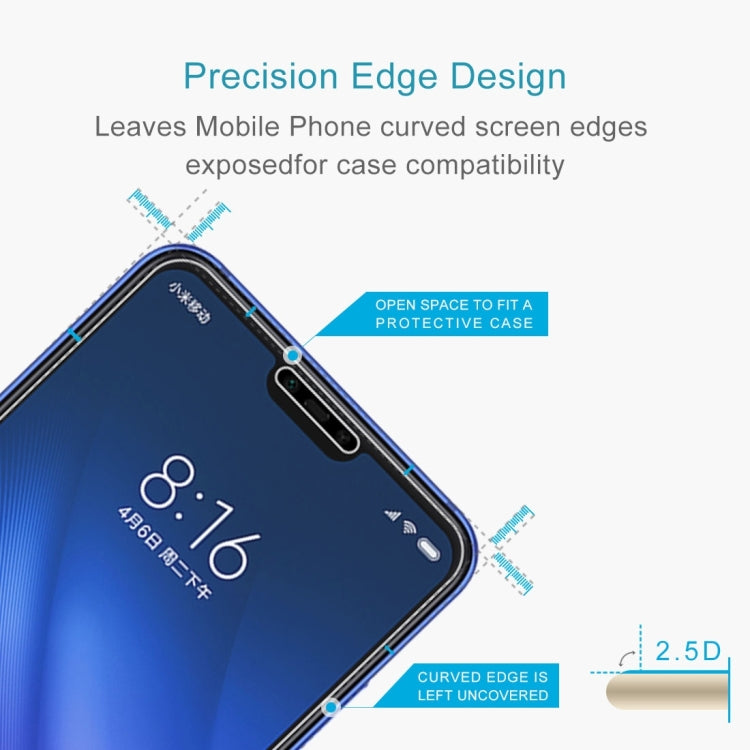 Tempered glass screen protector film with curved 2.5D edge design