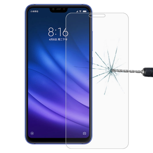 Clear tempered glass screen protector with cracked-screen impact protection overlay