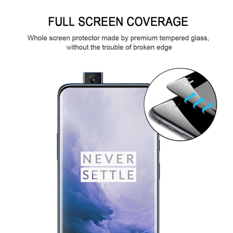 Curved edge tempered glass screen protector film for OnePlus 7 Pro, full-screen coverage